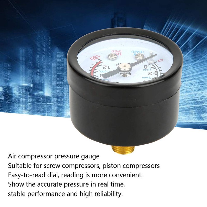 Air Compressor Pressure Gauge Iron Shell Instrument Gauge Meter Air