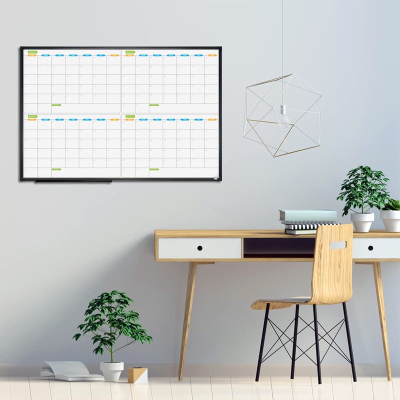 JILoffice Magnetic Dry Erase Calendar Whiteboard, 4 Month White Board