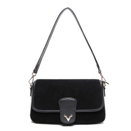 Suede Crossbody Bag Women Purse: Genuine Leather Suede Handbag for Women - Fashion Retro Shoulder Bag