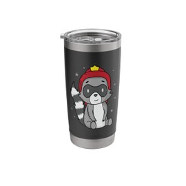 Raccoon with Fire Fighter Helmet Stainless Steel Insulated Tumbler