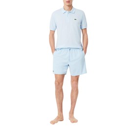 Lacoste Men's Essential Swim Trunks, Light Blue & Green, Small