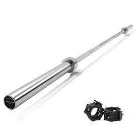 RitFit 7-foot Olympic Barbell Bar, General Purpose Weight Bar Suitable for Olympic Lifts and Power Lifts, 500LBS Capacity (with Collar)