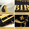 Large Happy 40th Birthday Decoration Banner, Black and Gold Happy