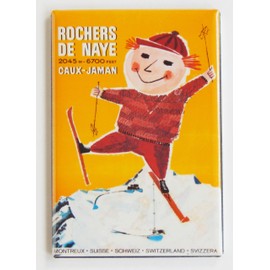 Ski Switzerland Travel Poster Fridge Magnet (2 x 3 inches)