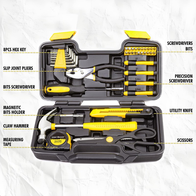 CARTMAN 39 Piece Tool Set General Household Hand Kit with