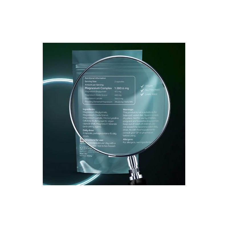 Magnesium Glycinate 3-in-1 Complex 106% NRV that Powers More Than