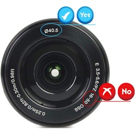 40.5 mm Lens Cap Compatible with Sony E PZ 16-50 mm (Not for 70 mm) f/3.5-5.6 OSS, FE 28-60 mm f/4-5.6 Lens, 40.5 mm Filter Thread [Pack of 2]