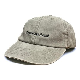 Vivian Flytrap Unisex Commit Tax Fraud Washed Embroidered Dad Baseball Cap, Washed Grey, Unit size