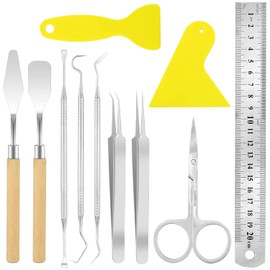 Juego de Herramientas Manualidades Desmalezamiento Succionado Vinilo 11 Piezas kit Básico para Desmalezar Siluetas Letras y Empalmes Básicas Deshierbar Coleccionista Desechos con Letteres Cortar Empalme (11PCS)