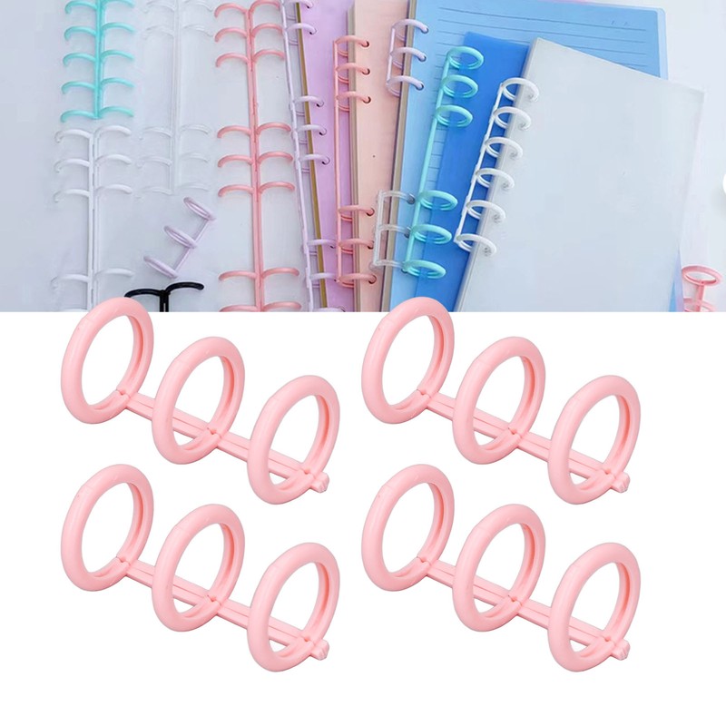 50PCS Comb Binding Spine 16mmx3 Rings PP Multifunctional Book Binder