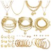 CONGYING 46 Pcs Gold Jewelry Set with 11Pcs Necklace, 11