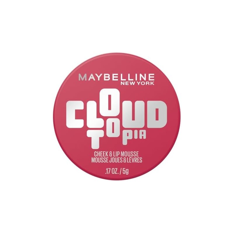 Maybelline Cloudtopia Blush para mejillas y labios,14H, tono rojo etéreo