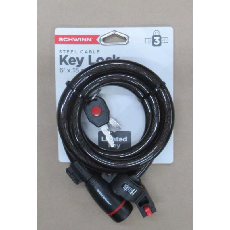 SCHWINN SW78927A STEEL CABLE KEY LOCK