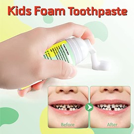 Foam Toothpaste Kids, Kids Mouthwash with Fruit Flavor - Toddler Toothpaste Age for Children, 360ºCare Natural Anti-Cavity Formulas with Fluoride for 