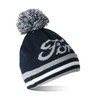 Ford Bobble Hat Dark Grey with Striped Cuff