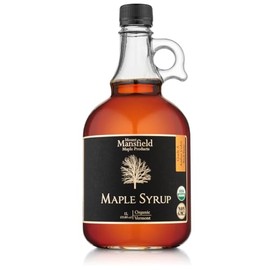 Mansfield Maple Certified Organic Pure Vermont Maple Syrup in Glass Bottles Grade A Amber Rich, Liter