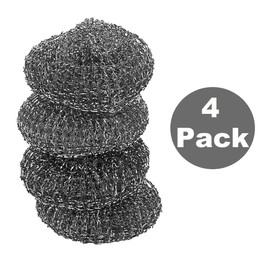 Pine-Sol Heavy-Duty Stainless Steel Scrubbers | Won’t Rust or Splinter | Scrub Sponges for Cast Iron, Oven Racks, Grills, 4 Pack