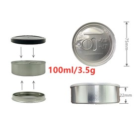 DOUKI 20sets Cali Self-seal Tin Can with Lid - Tuna Can Hoop Ring - NO TOOLS NEEDED