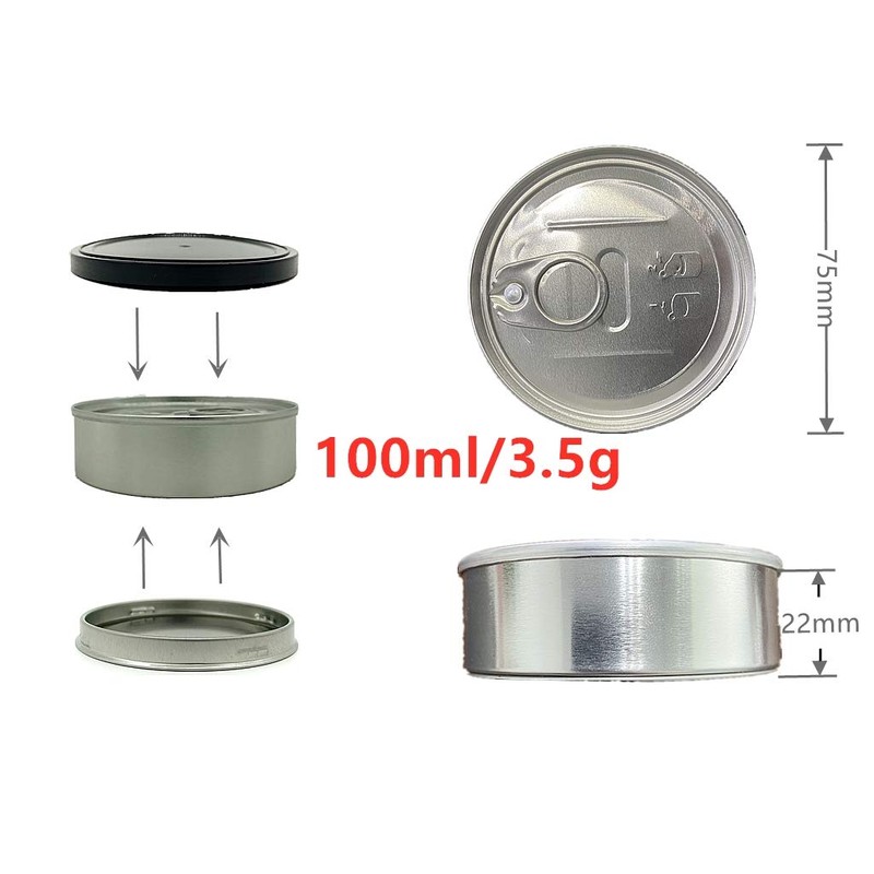 DOUKI 20sets Cali Self-seal Tin Can with Lid - Tuna