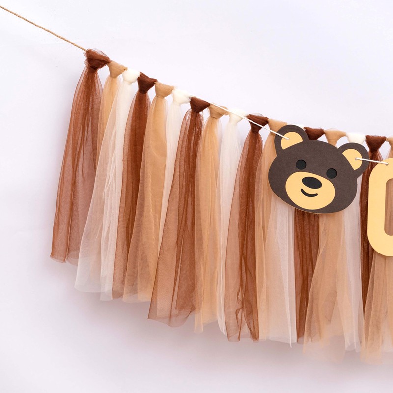 Raoformi Bear First Birthday High Chair Banner