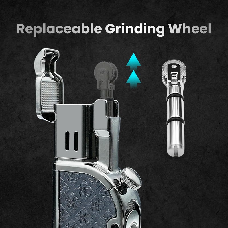 Butane Torch Lighter,Soft/Jet Dual Switchable Windproof Adjustable Flame,Refillable Grinding Wheel