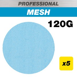 Trend Professional 125 mm Sanding Discs for Random Orbital ROS Sanders, 120 Grit, 5 Pack, Mesh Abrasive for Clean Surface Preparation on Wood and Paint, AB/125/120P