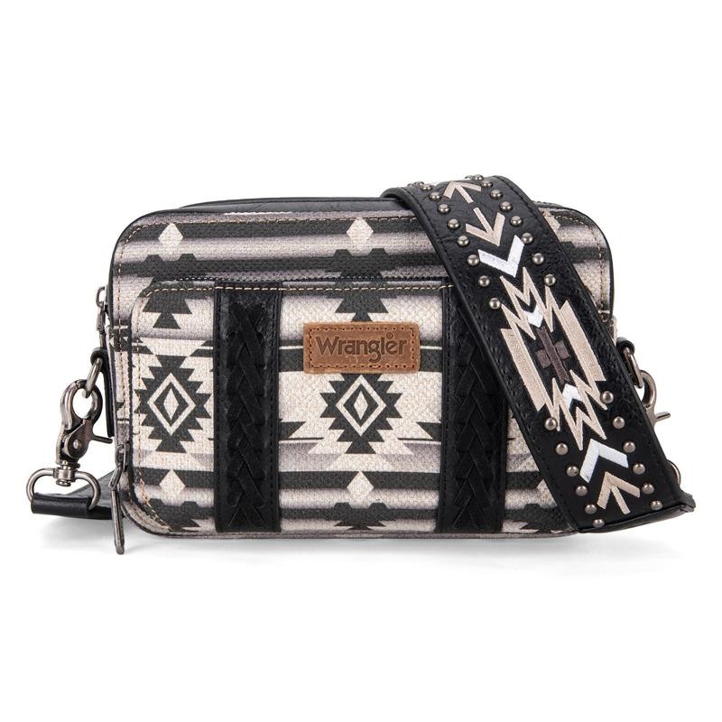Wrangler Crossbody Bag for Women Boho Aztec Small Multi Pocket