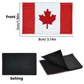 Oslynia 9 Pcs Canada Flag Patch, Edmbroidery Canadian Flag Patches, Canada Maple Leaf Patch, Sew On Motorcycle Biker TacticalTags Patch for Travel Backpack Hats Jackets Team Uniform (3.15 x 1.96 Inch) (9 Pcs)