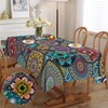 iEvery Boho Style Rectangular Mandala Garden Tablecloths for Outdoor Polyester