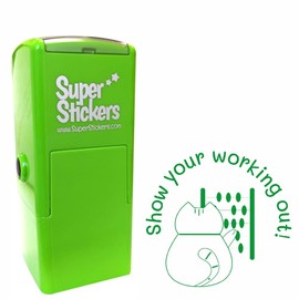 Teacher Stamp | Education Marking Stamp | Reward Stamps for School - Show Your Working Out Cat & Abacus