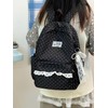 Polka Dot Backpack, Y2K Lace Aesthetic Canvas Daypack with Bow