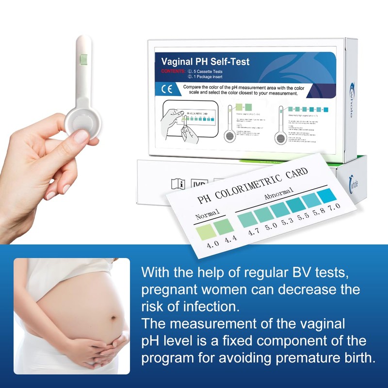 5 pcs Vaginal pH Tests, Feminine Health Kits Self Testing