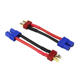 OliYin 3pcs T-Plug Deans Style Male to Female EC3 Style Connector Adapter with 14awg 1.96inch Wire(Pack of 3)