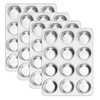E-far 12-Cup Muffin Pan Set of 4, Stainless Steel Muffin