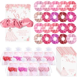 Thiccywoov 50 Sets Quinceanera Party Favors for Guests Quinceanera Gifts Include 50 Quinceanera Scrunchies 50 Thank You Card 50 Organza Bags for 15 Years Old Girls Sweet 15 Years Birthday Party
