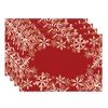 XCHI Red Snowflakes Winter Christmas Xmas PlacematsSet of 4 Table