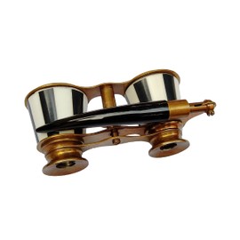 SIFAAT WORLD 2.5" Opera Glasses Binoculars for Adults – Mother of Pearl Solid Brass with Handle | Pocket-Sized, Ideal for Kids, Bird Watching, Hunting & Theatre