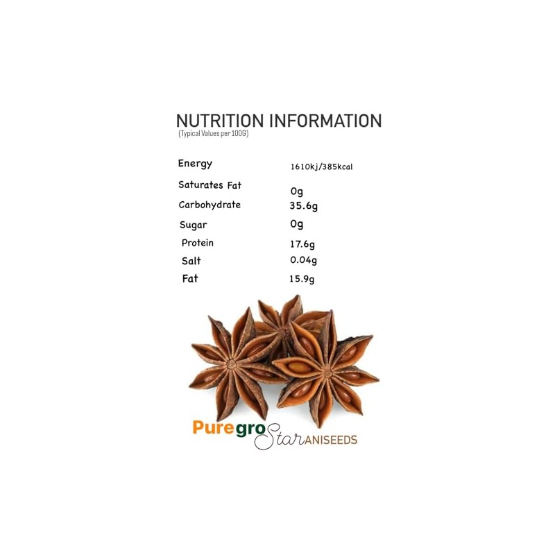 PureGro STAR ANISEEDS 150g ¦ 100% Natural ¦ Quality Product.