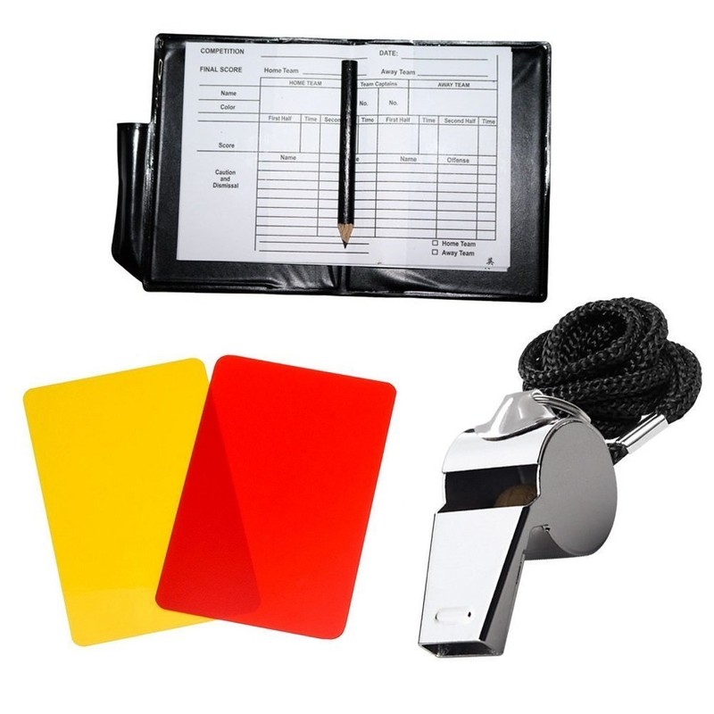 Golvery Soccer Kit - Metal Whistle with Referee Cards Set,