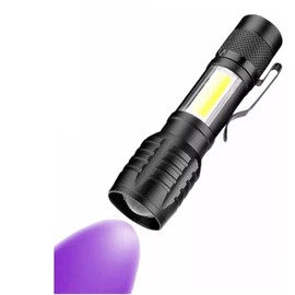 Linterna UV LED Portátil con Estuche, Luz Ultravioleta de Alta Potencia, Lampara de Luz Negra