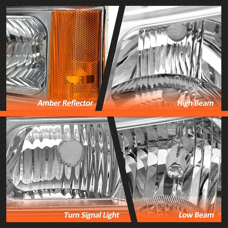 AXLAHA 2003 2004 2005 2006 Chevy Silverado Headlights Assembly for