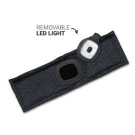 Running LED Performance Fleece-Lined Reversible Headband | 3 Light Modes | Midnight