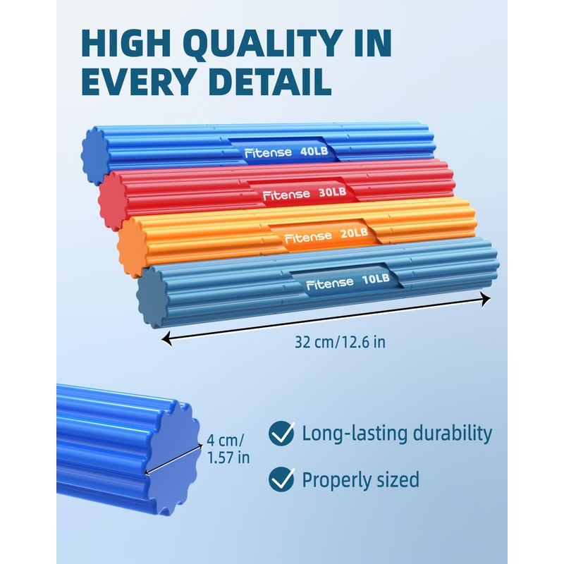 Fitense Flex Therapy Bar (4 Pack), Tennis Elbow Therapy Bar,