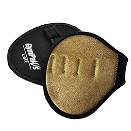 Great For Sweaty Hands - REAL Leather Workout Grips That Fit Like A Glove! For Cross Interval Fit Training | Weight Lifting | Gymnastics (Gold Metallic)