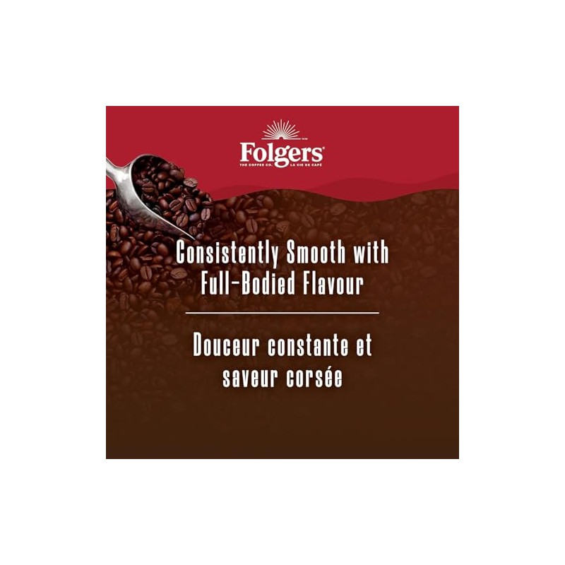 Folgers Tostado Clásico Tueste Medio Oscuro, Café Molido, Bote De