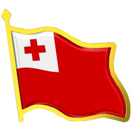 Tonga Flag Lapel Pin - Enamel Metal National Badge | World Travel Souvenir Gifts for Men & Women | Country Flag Patriotic Brooch Bulk Pack of Pins for Hat, Tie, Clothes, Backpack (1pc)