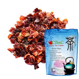 Rosehips Tea, decaffeinated, grown, and harvested in Europe, has a hint of sweetness and a subtle layer of complexity, Loose Leaf Tea - 8oz
