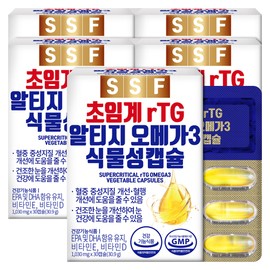 pure food Low-temperature supercritical rTG RTZomega3 vegetable capsule vitamin D vitamin E 30 capsules, 5 pieces / 저온 초임계 rTG알티지오메가3 식물성캡슐 비타민D 비타민E 30캡슐, 5개