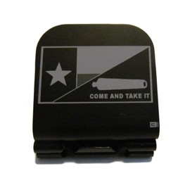 Thunderbolt Gunworks Texas Flag/Come and Take It Cannon Laser Etched Hat Clip Black