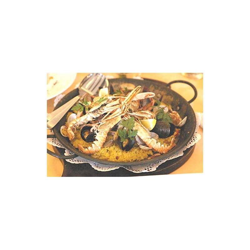 Nagao 913020 Paella Pot, Induction Compatible, Iron, Black Skin, 7.9